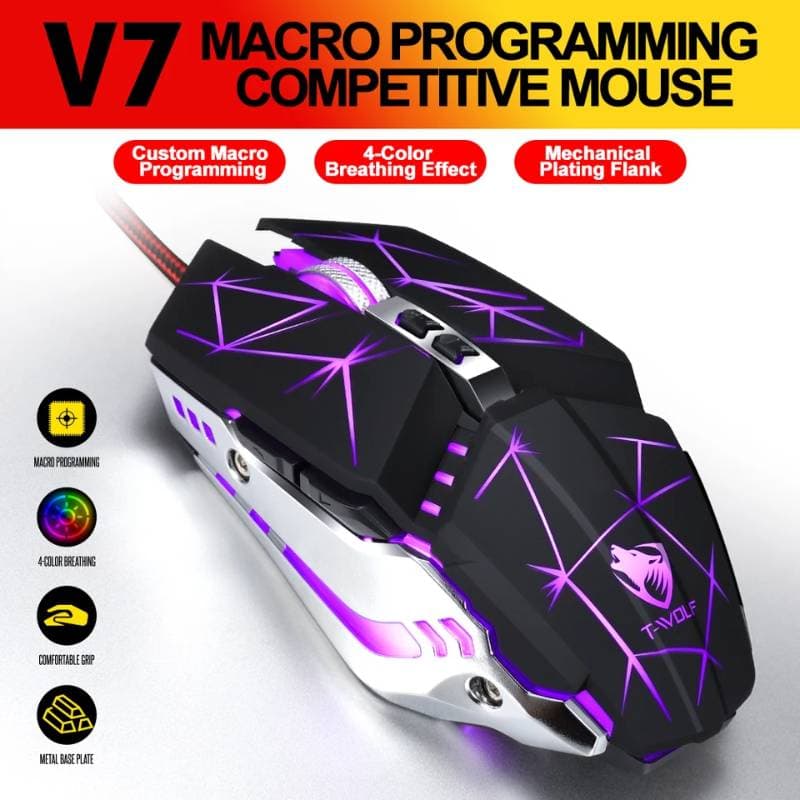 T-WOLF Souris Gaming Mechanic V7